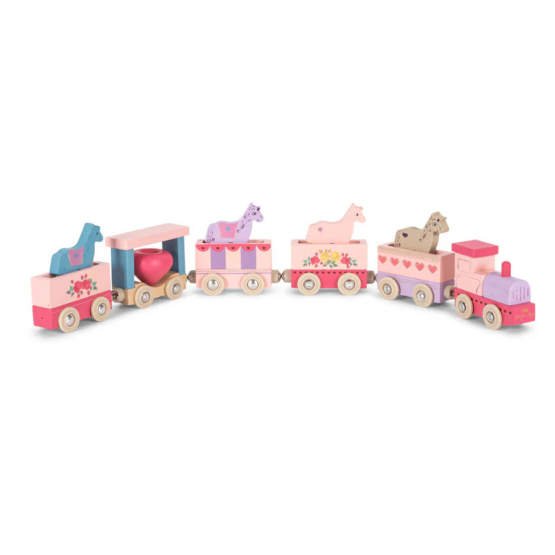KONGES SLOJD Dřevěný vláček UNICORN - PINK