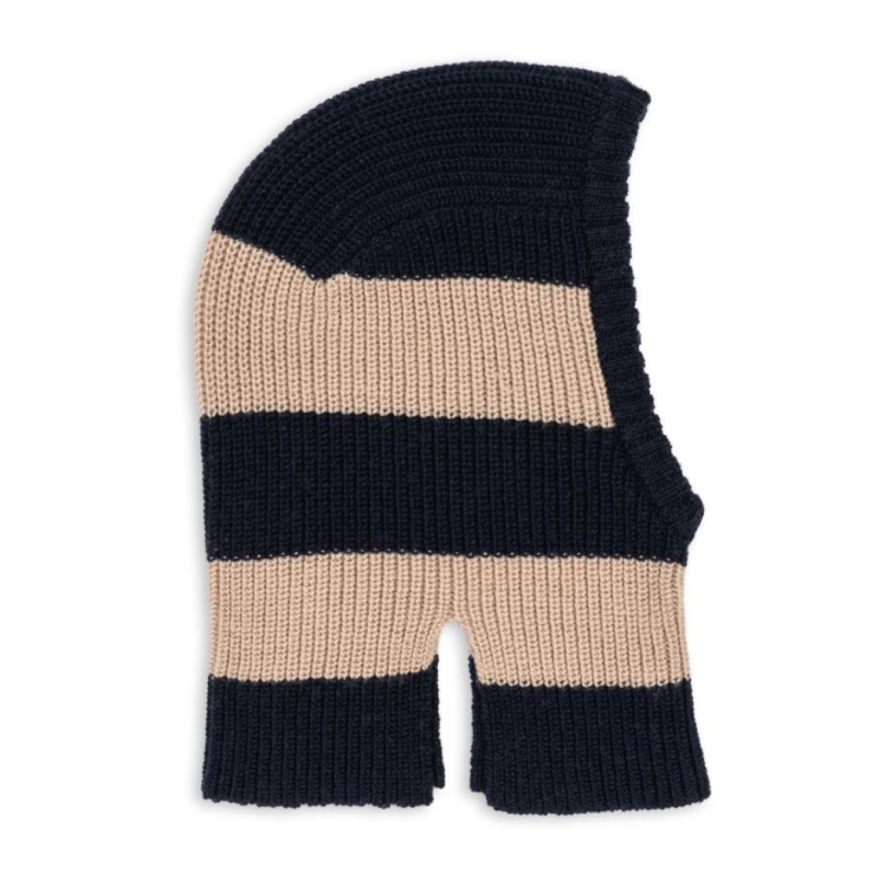 KONGES SLOJD Kukla BALACLAVA - BLUE STRIPE Velikost: 12-18m
