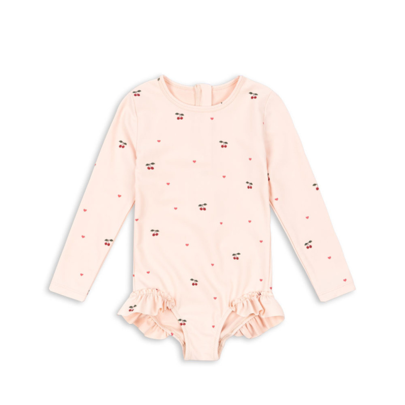KONGES SLOJD Dívčí plavky MERLE - CHERRY COEUR ROSE Velikost: 5-6y