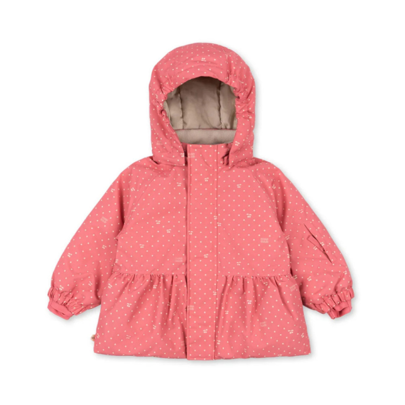 KONGES SLOJD Zimní bunda MISMOU FRILL - CHERRY BERRY DOT Velikost: 5y