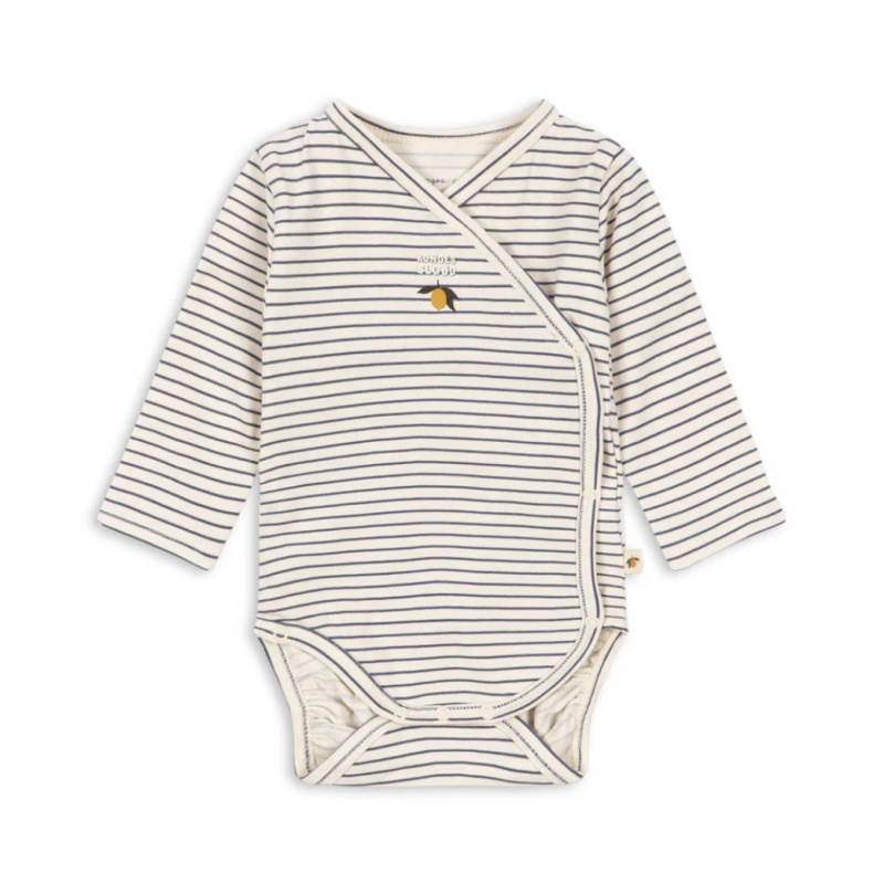 KONGES SLOJD Zavinovací body dlouhý rukáv - STRIPE COMO Velikost: 6m