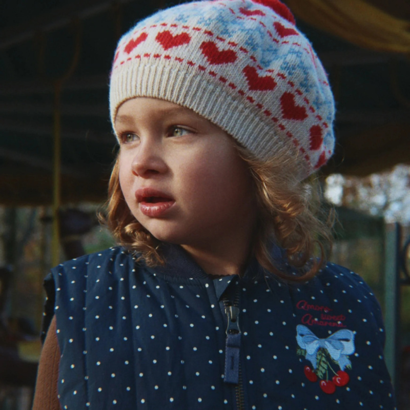 KONGES SLOJD Pletený baret BELOU - HEART Velikost: 2-4y