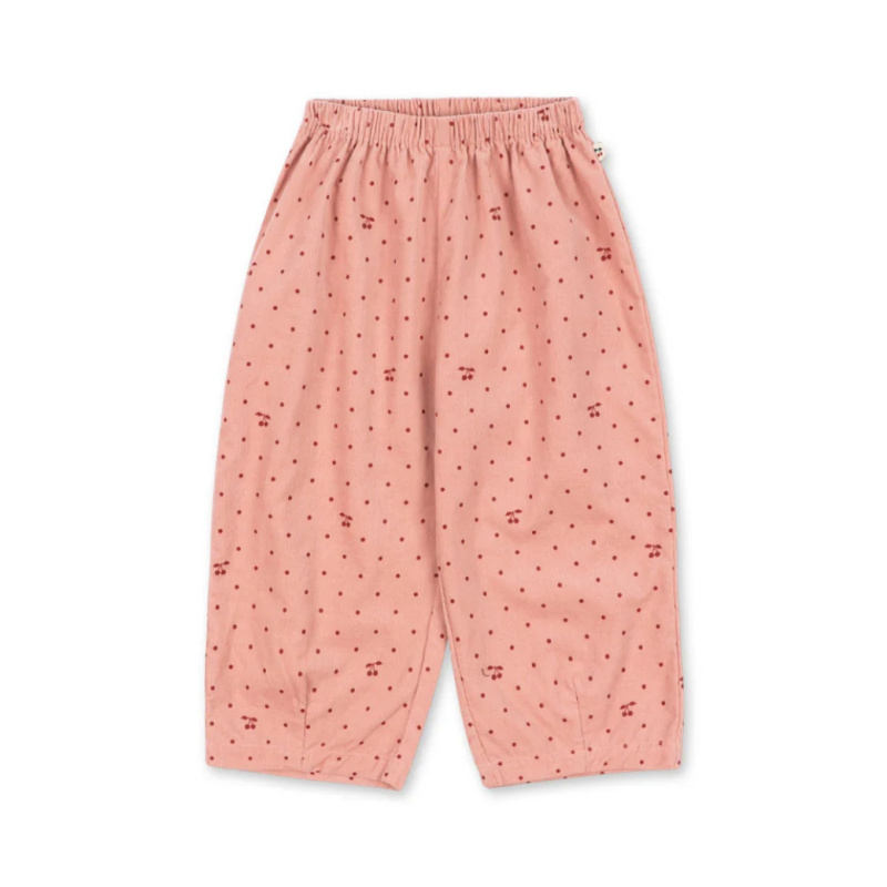 KONGES SLOJD Manšestrové kalhoty MARLO - CHERRY DOT SCARLET Velikost: 6y