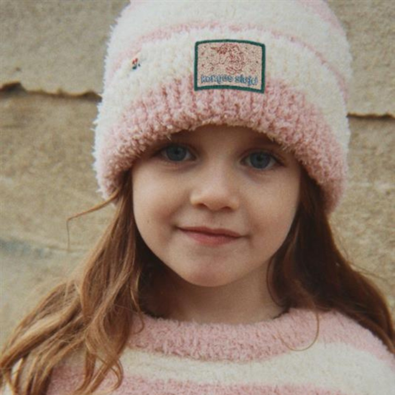 KONGES SLOJD Čepice SOFTY BEANIE - ROSY STRIPE Velikost: 5-8Y