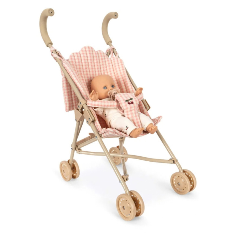 KONGES SLOJD Kočárek s panenkou POPPY - PINK CHECK