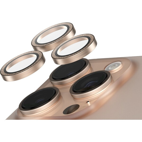 PanzerGlass® SAFE Camera Apple iPhone 16 Pro/15 Pro/16 Pro Max/15 Pro Max třpytivě zlaté HoOps™