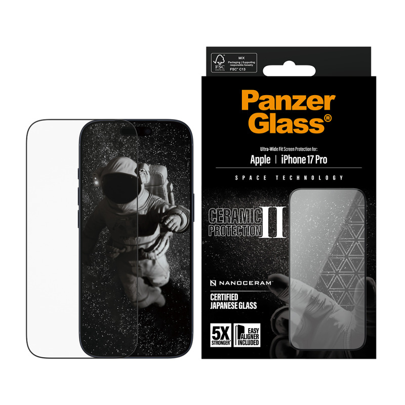 PanzerGlass® Ceramic II sklo Apple iPhone 17/16 Pro s instalačním rámečkem