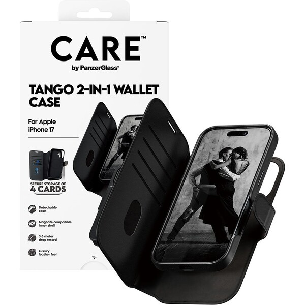 PanzerGlass® CARE Tango 2v1 Wallet pouzdro s MagSafe Apple iPhone 17 černé