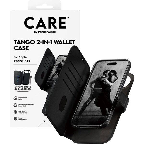 PanzerGlass® CARE Tango 2v1 Wallet pouzdro s MagSafe Apple iPhone 17 Air černé