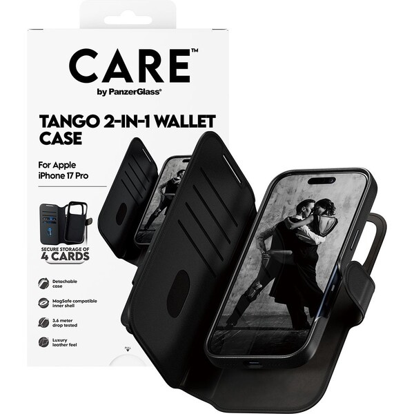 PanzerGlass® CARE Tango 2v1 Wallet pouzdro s MagSafe Apple iPhone 17 Pro černé
