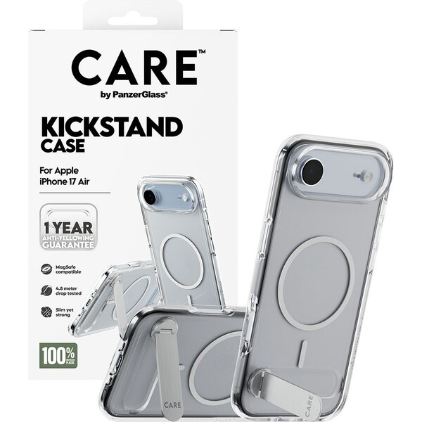 PanzerGlass® CARE Kickstand kryt s MagSafe Apple iPhone 17 Air stříbrný/bílý