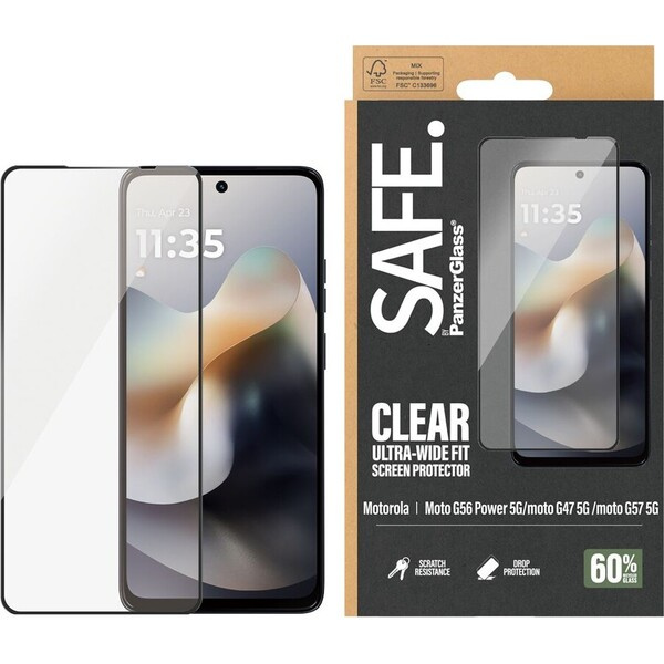 PanzerGlass® SAFE Ultra-Wide Fit sklo Motorola Moto G67 Power 5G/ G57 5G/G57 Power 5G