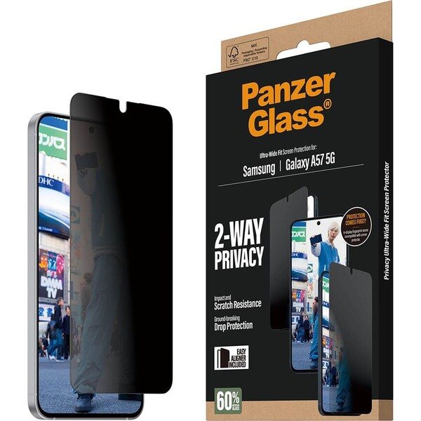 PanzerGlass® Privacy sklo s instalačním rámečkem Samsung Galaxy A57