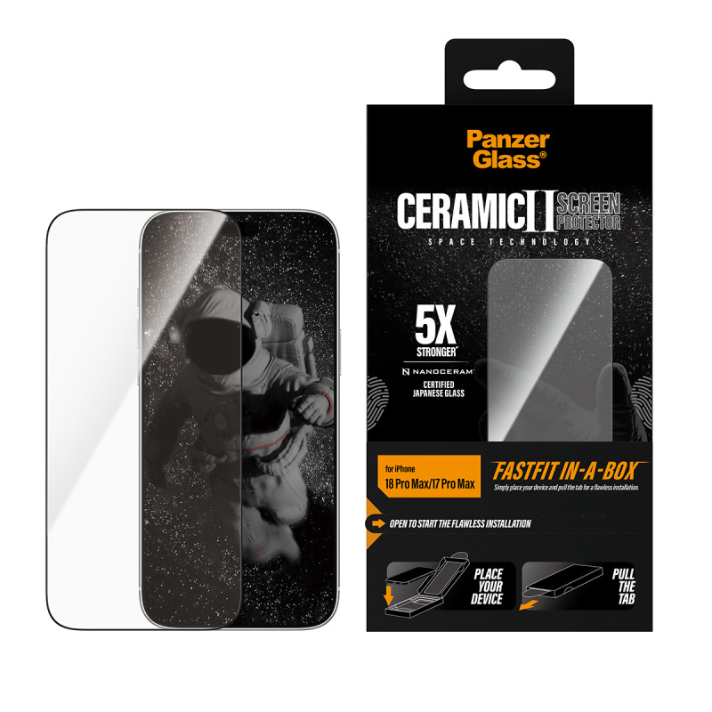 PanzerGlass Ceramic II sklo Apple iPhone 18 Pro Max/17 Pro Max s bezprašným instalačním boxem