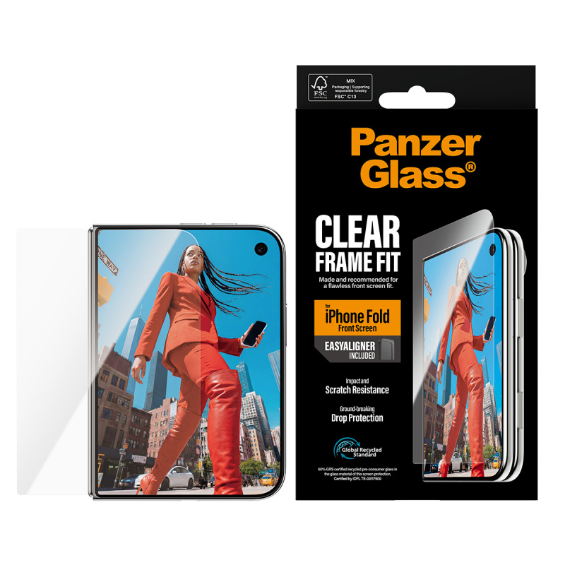 PanzerGlass Clear Frame Fit sklo Apple iPhone Duo s instalačním rámečkem
