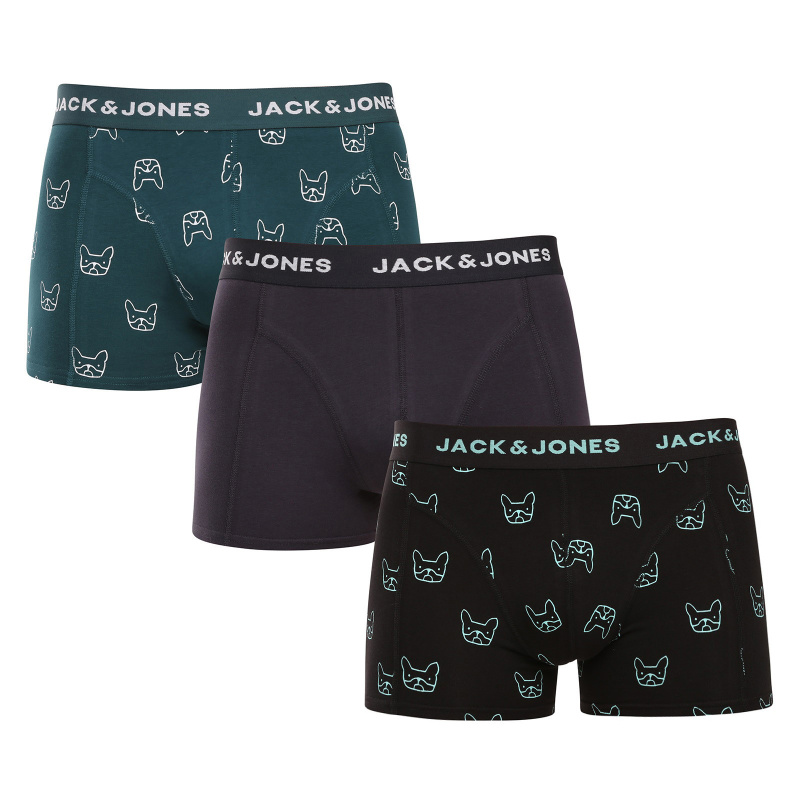 3PACK pánské boxerky Jack and Jones vícebarevné (12275817) XXL, trenky / trenýrky