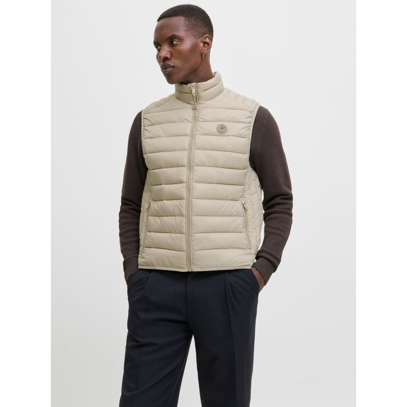 Jack&Jones pánská vesta bez rukávů JJEBRADLEY LIGHT BODYWARMER COLLAR NOO 12280973 CROCKERY m