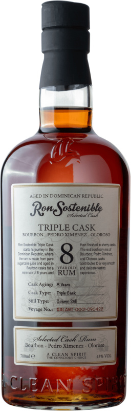 Ron Sostenible 8 letý Triple Cask 43% 0,7l