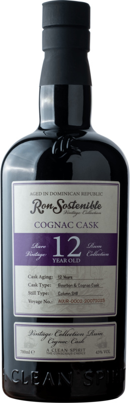 Ron Sostenible 12 letý Cognac Cask 43% 0,7l