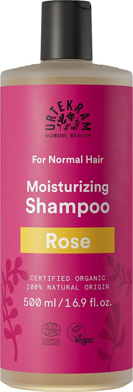 URTEKRAM Růžový šampon pro normální vlasy BIO 500 ml
