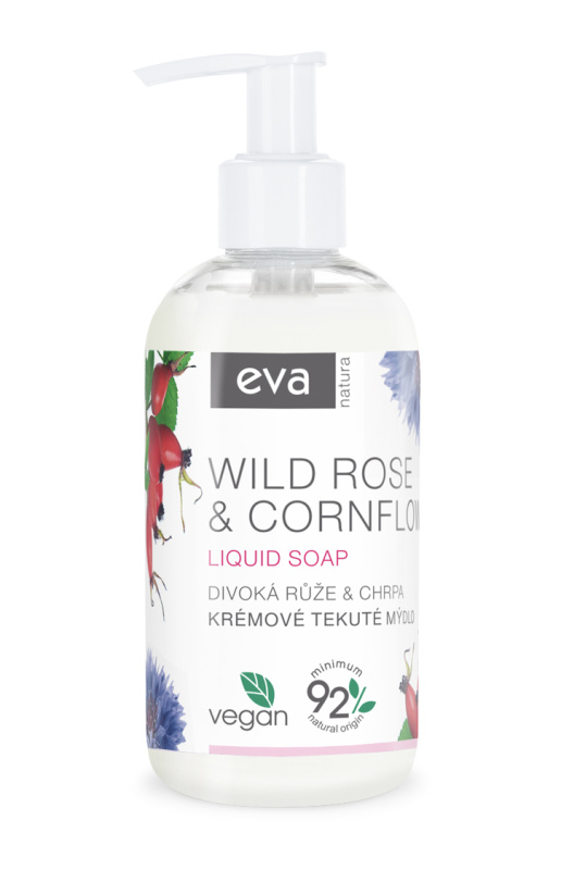 EVA NATURA Krémové tekuté mýdlo Divoká růže & Chrpa 250 ml