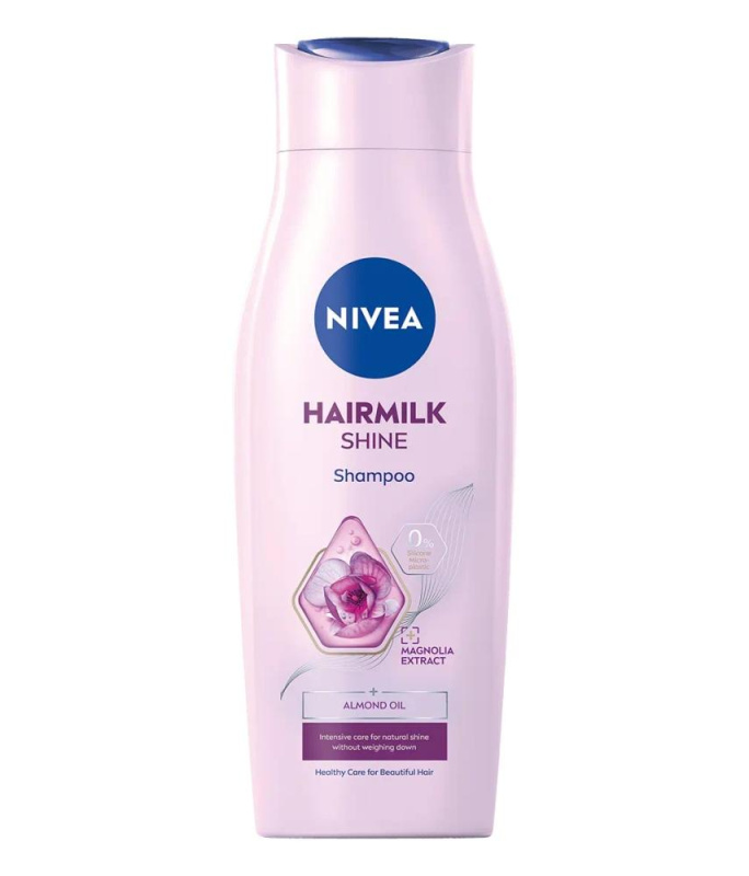 Nivea Hairmilk Natural Shine pečující šampon 400 ml