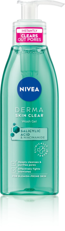 Nivea Derma Skin Clear čisticí pleťový gel 150 ml