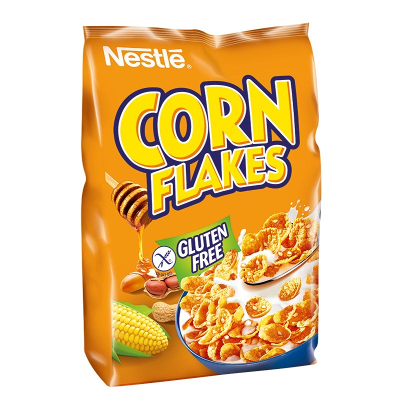 Nestlé CORN FLAKES Med a Arašídy snídaňové cereální lupínky bezlepkové