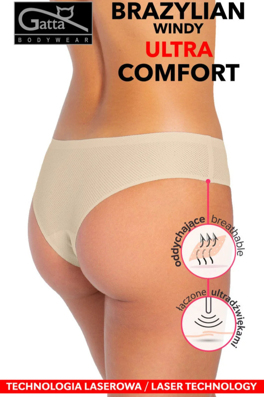 Dámské kalhotky brazilky - WINDY ULTRA COMFORT černá L
