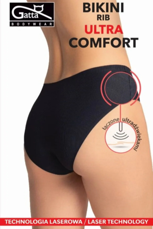 Dámské kalhotky - BIKINI RIB ULTRA COMFORT černá L
