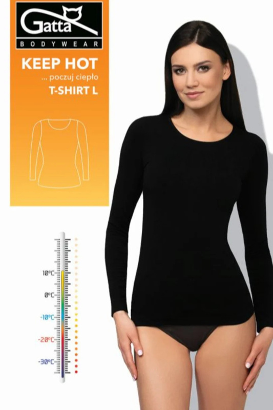 Dámský nátělník T-SHIRT L WOMEN KEEP HOT černá S