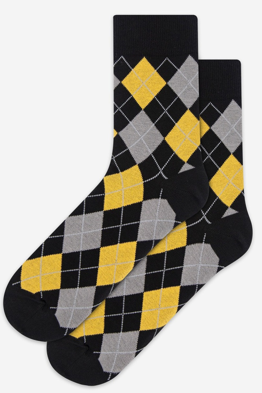 "CASUAL- Vzorované ponožky, pánské" černá 39/41