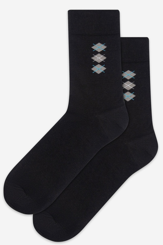 "CASUAL- Vzorované ponožky, pánské" černá 45/47