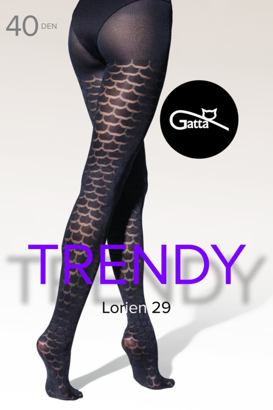 LORIEN - 29 Vzorované punčocháče-5 NERO 5-XL