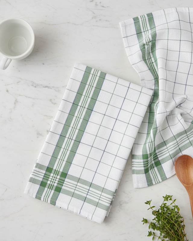 Euromat kuchyňská utěrka DIANA zelená kostka, 1 kus, 45x65cm