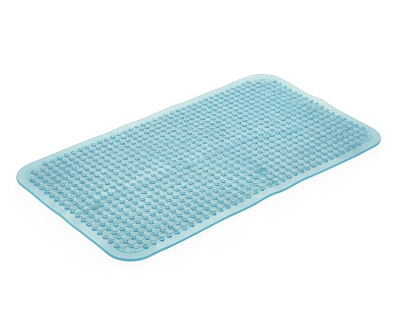 Bezpečnostní protiskluzová koupelnová podložka RAMSI II PVC, modrá, 35x72cm