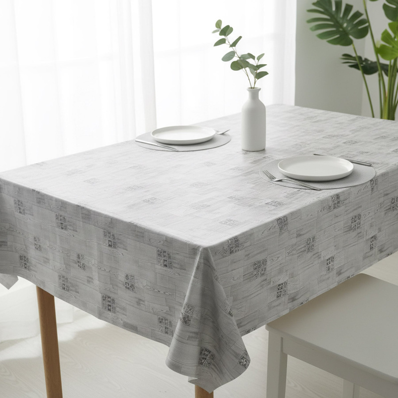 Ubrus PVC s textilním podkladem  1634-04, dřevo se znakem šedé, š.140cm (metráž)