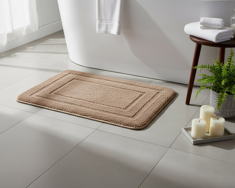 Euromat koupelnová předložka ALOR, jednobarevná hnědá, dlouhý vlas 2cm, 50x80cm