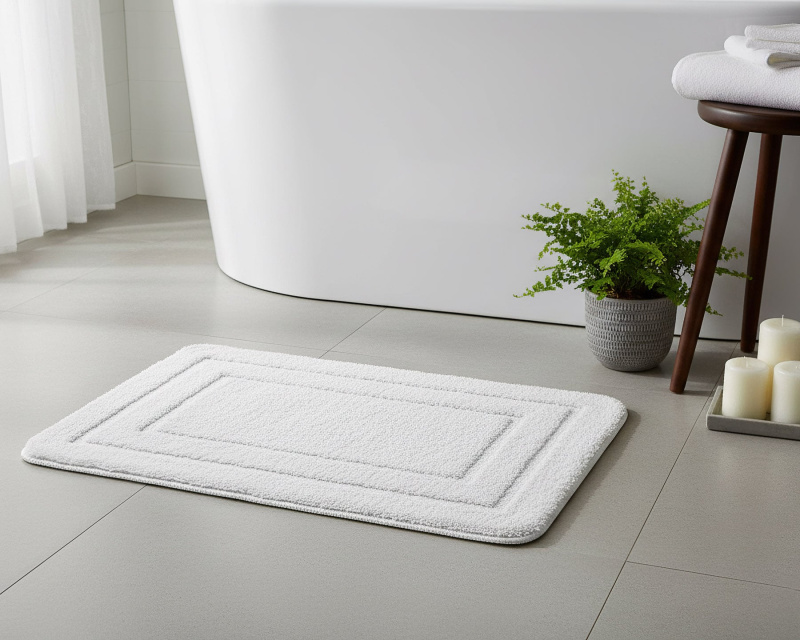 Euromat koupelnová předložka ALOR, jednobarevná světle šedá, dlouhý vlas 2cm, 50x80cm