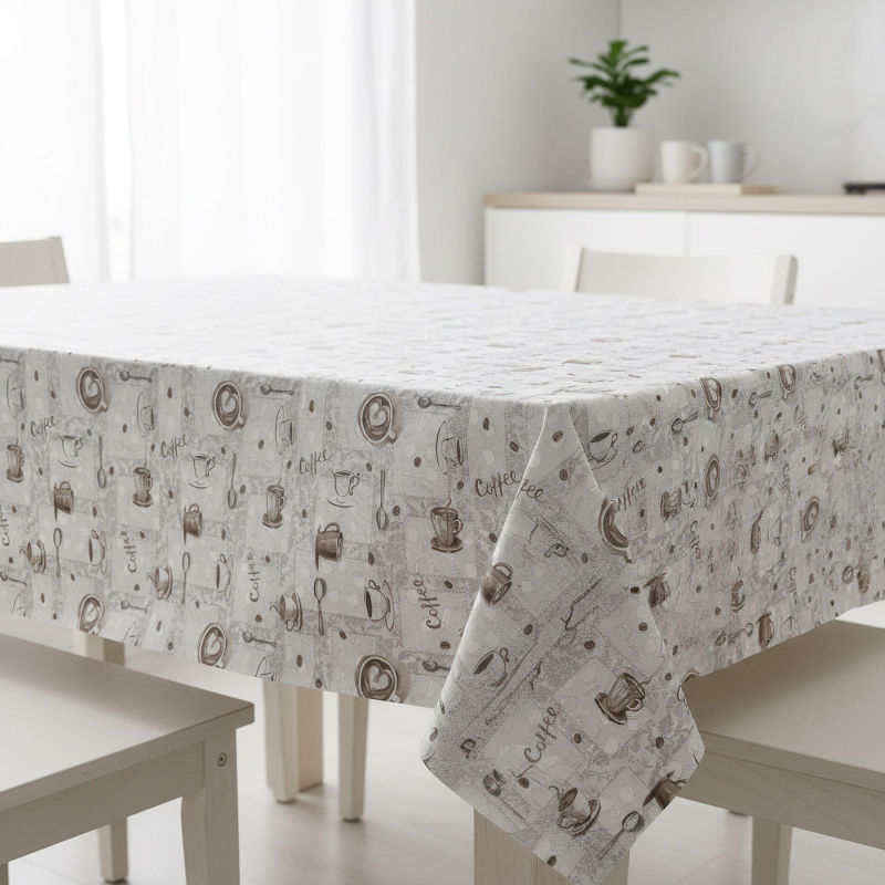 Ubrus PVC s textilním podkladem 1261-1, coffee šedé, š.140cm (metráž)