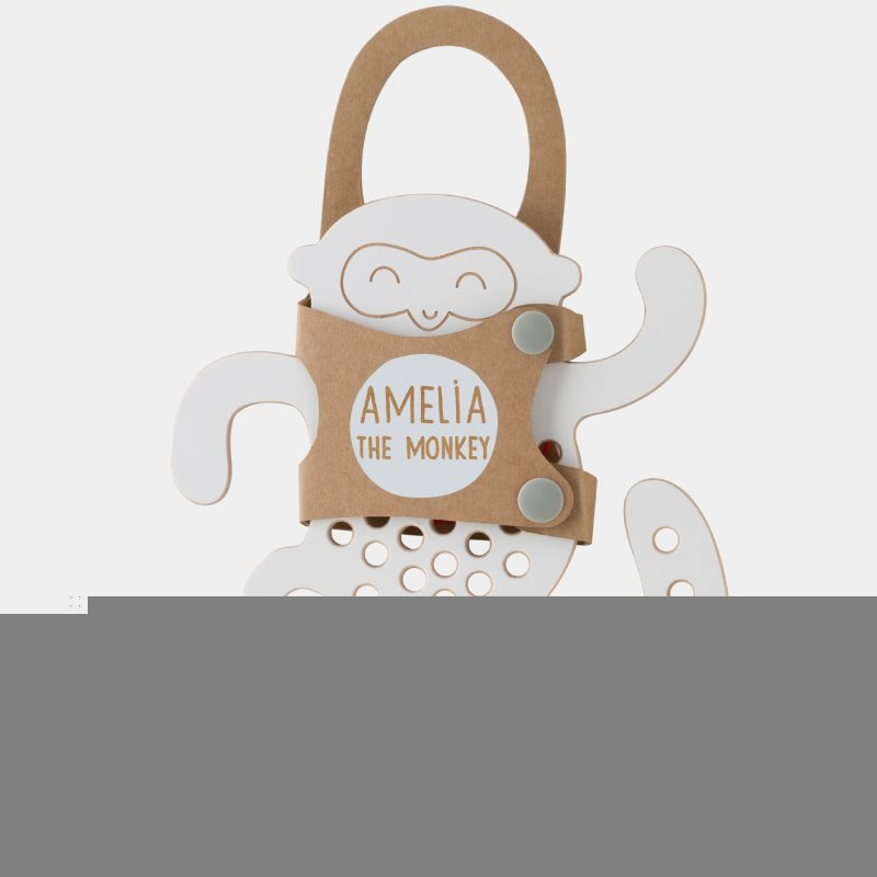 Milin Big Wooden Lacing Toy Monkey Amelia aktivity hračka 20 cm x 17,5 cm x 0,7 cm 1 ks