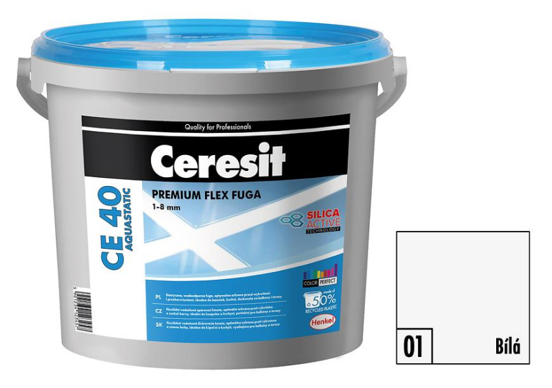 Hmota spárovací Ceresit CE 40 Aquastatic bílá 5 kg