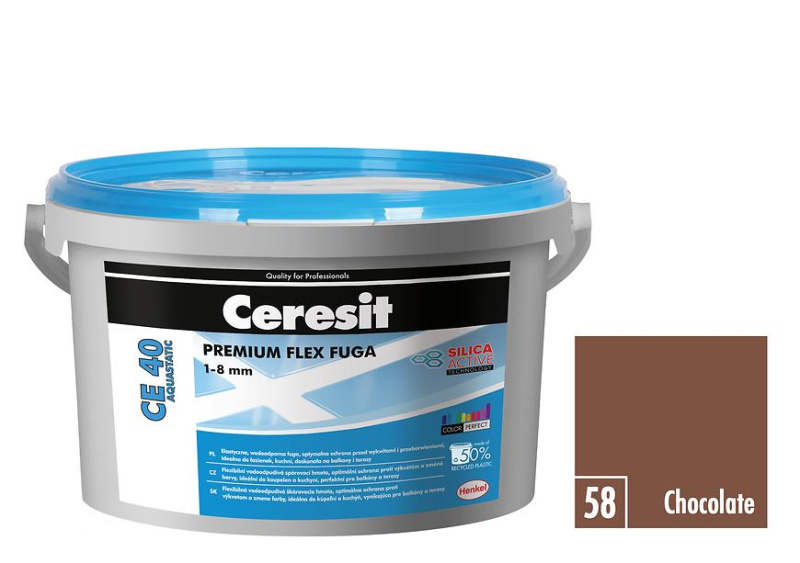 Hmota spárovací Ceresit CE 40 Aquastatic chocolate 2 kg