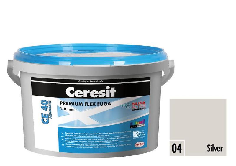 Hmota spárovací Ceresit CE 40 Aquastatic silver 2 kg