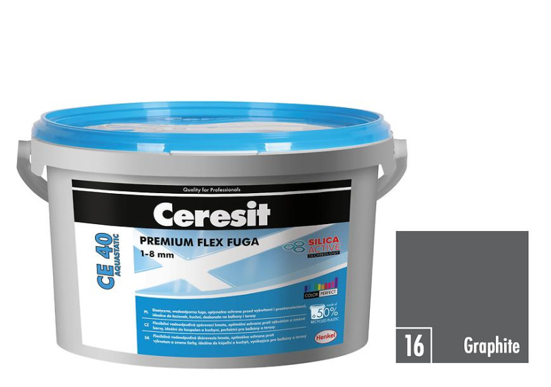 Hmota spárovací Ceresit CE 40 Aquastatic graphite 2 kg