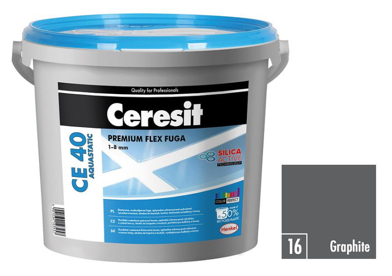 Hmota spárovací Ceresit CE 40 Aquastatic graphite 5 kg