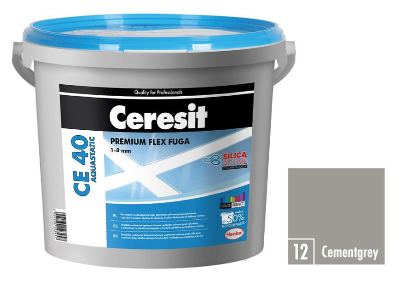 Hmota spárovací Ceresit CE 40 Aquastatic cementově šedá 5 kg