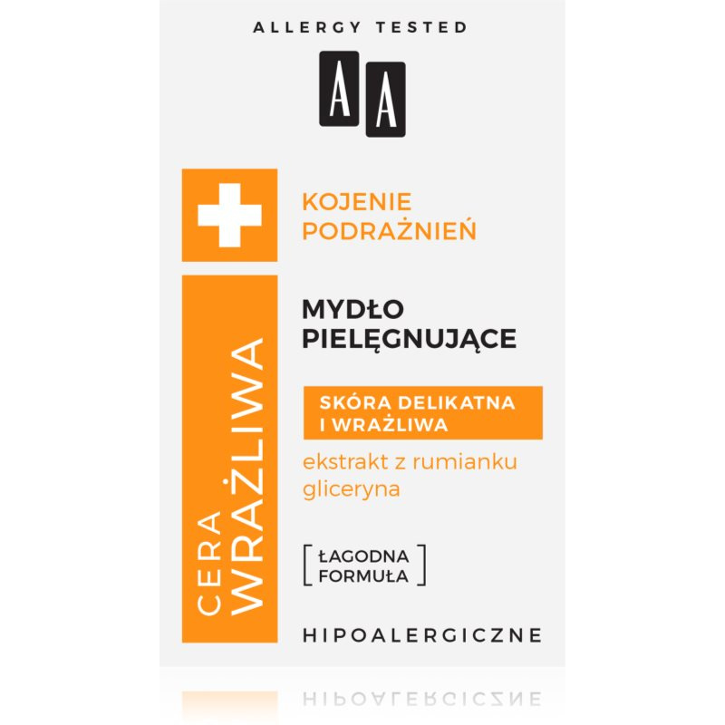 AA Cosmetics Sensitive Skin čisticí tuhé mýdlo na obličej a tělo 90 g