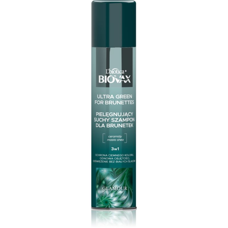 Biovax Glamour Ultra Green For Brunettes suchý šampon pro hnědé odstíny vlasů 200 ml