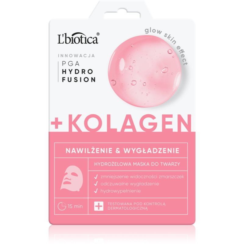 L’biotica PGA Hydro Fusion + Collagen intenzivní hydrogelová maska s vyhlazujícím efektem 1 ks
